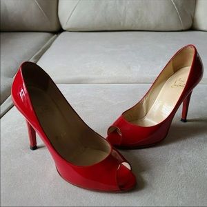 Christian Louboutin Flo 100 Red  Pumps Heels 36.5